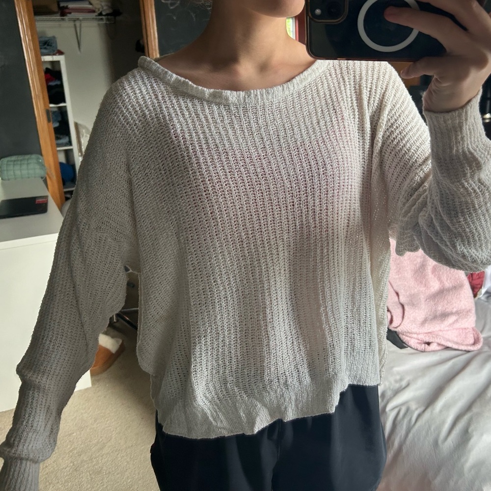 Brandy Melville Open Knit Cream Sweater